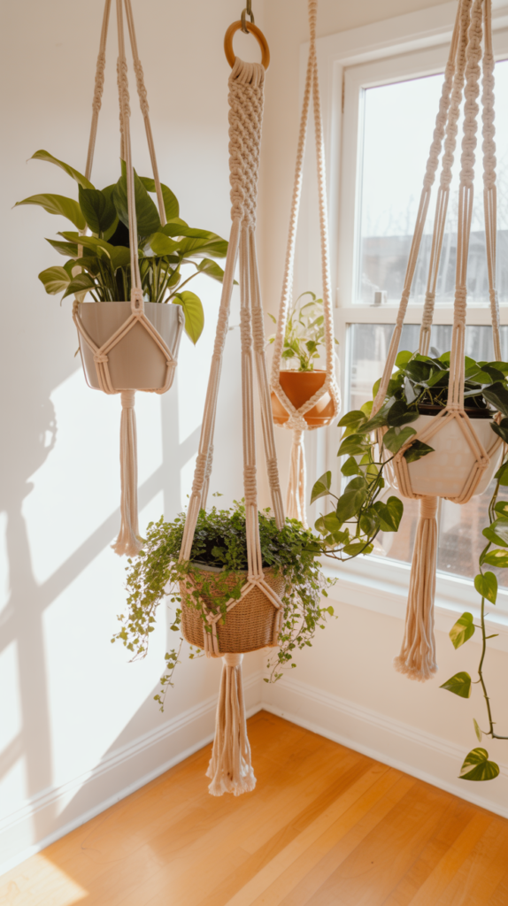 Handmade beaded boho pillow styled on a modern boho sofa